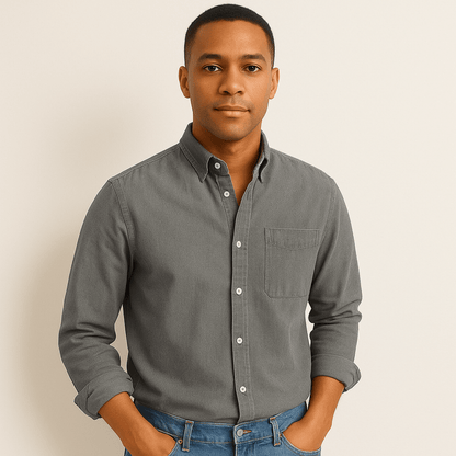 Camisa de hombre elegante de manga larga estilo clásico para todas las ocasiones