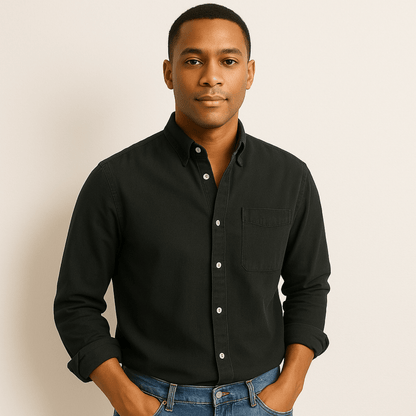 Camisa de hombre elegante de manga larga estilo clásico para todas las ocasiones