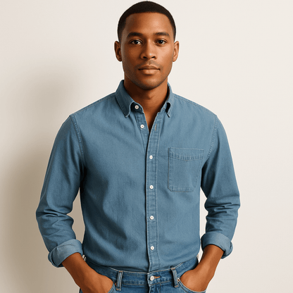 Camisa de hombre elegante de manga larga estilo clásico para todas las ocasiones