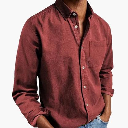 Camisa de hombre elegante de manga larga estilo clásico para todas las ocasiones