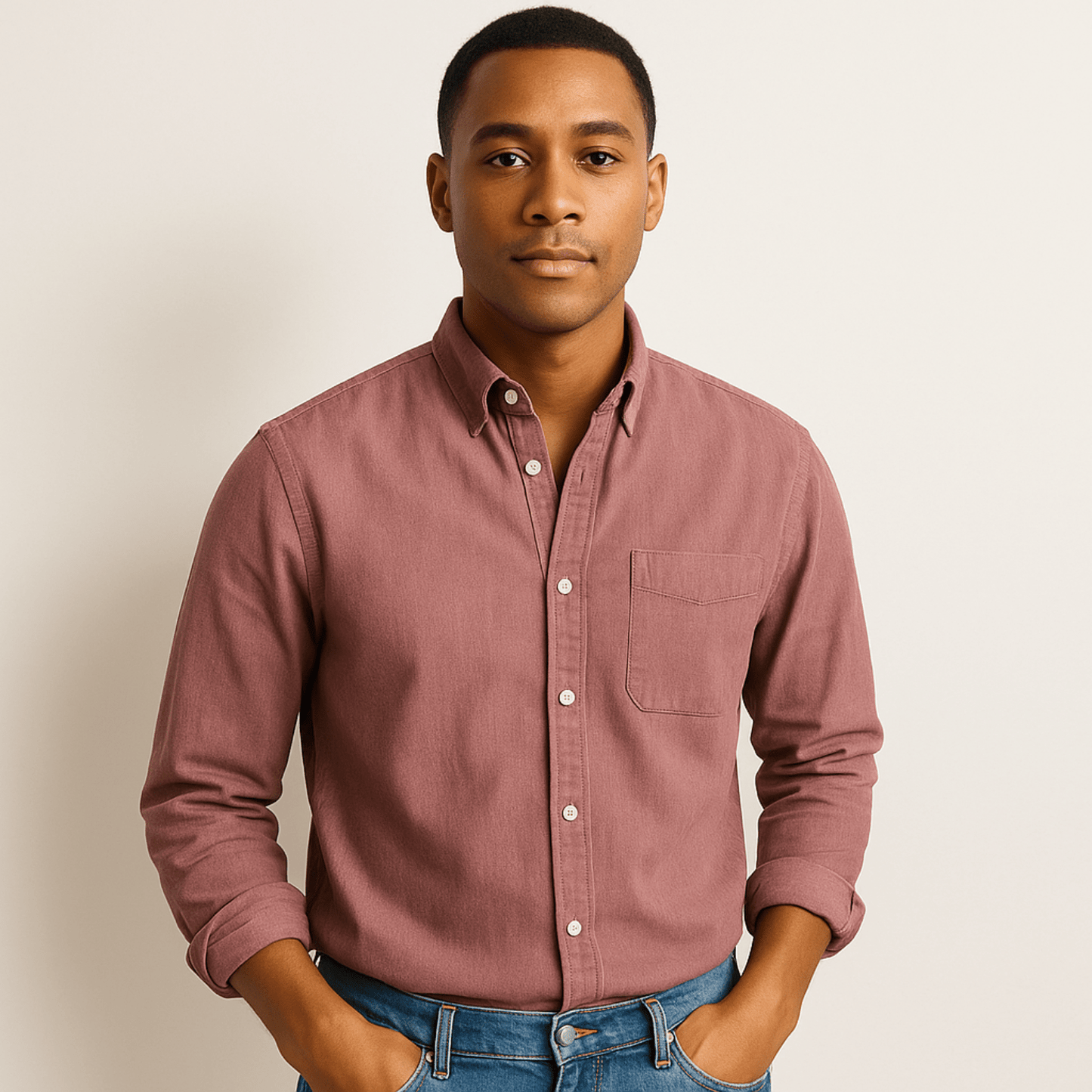 Camisa de hombre elegante de manga larga estilo clásico para todas las ocasiones