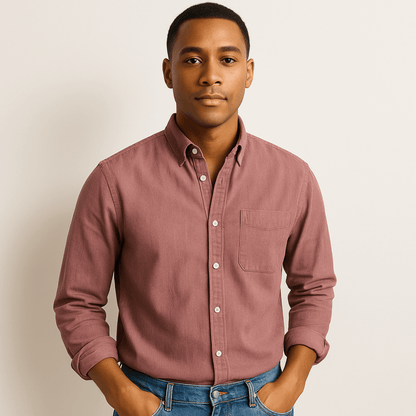 Camisa de hombre elegante de manga larga estilo clásico para todas las ocasiones