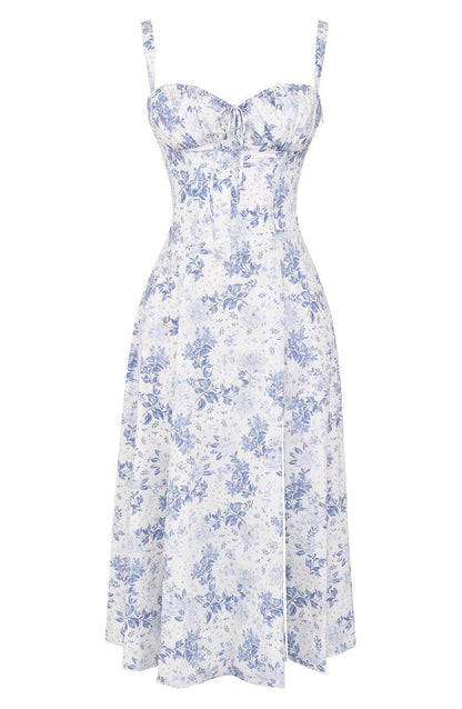 Robe Midi Corset Femme – Élégance Florale et Style Romantique pour Occasions Spéciales