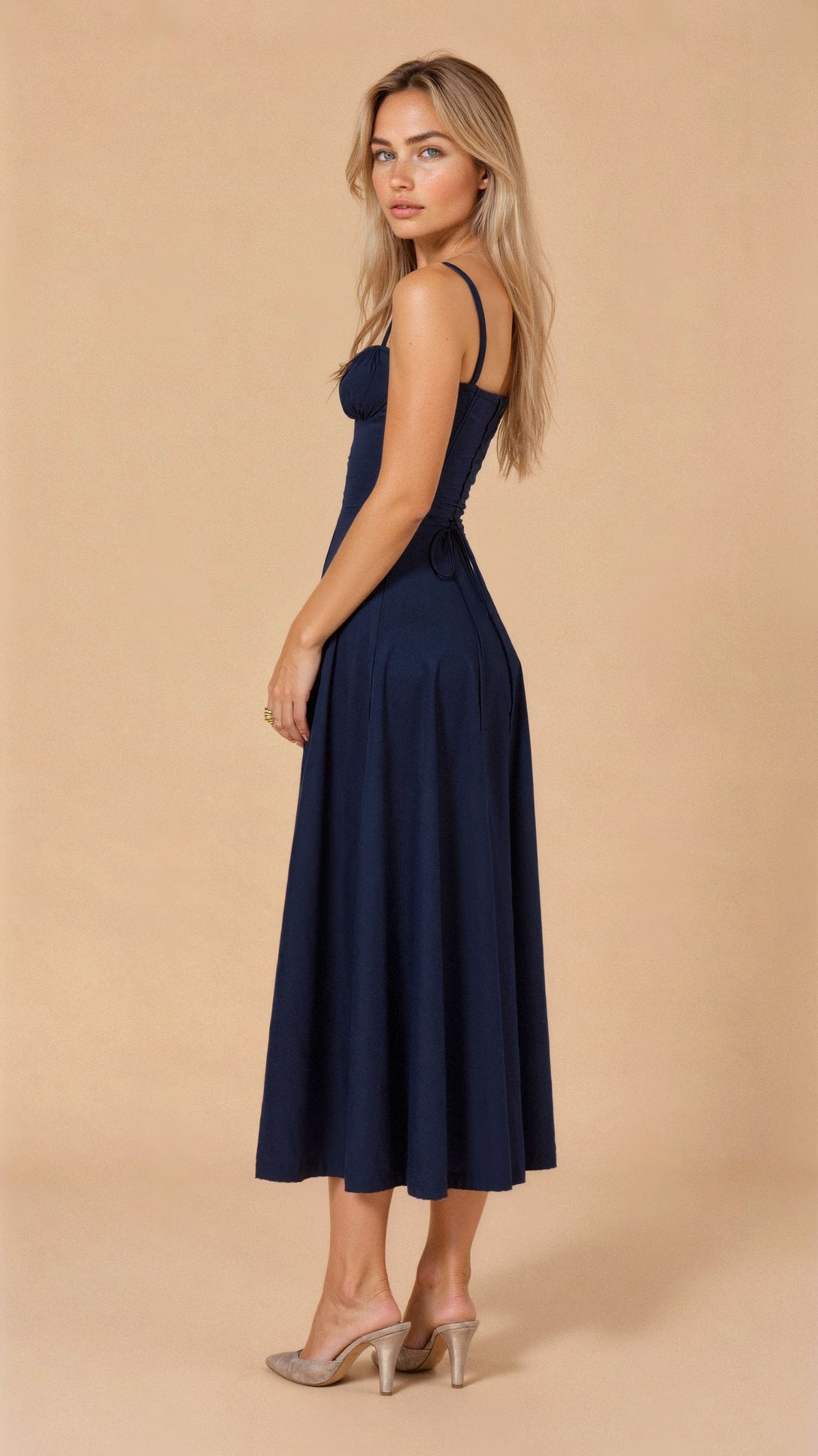 Robe Midi Corset Femme – Élégance Florale et Style Romantique pour Occasions Spéciales