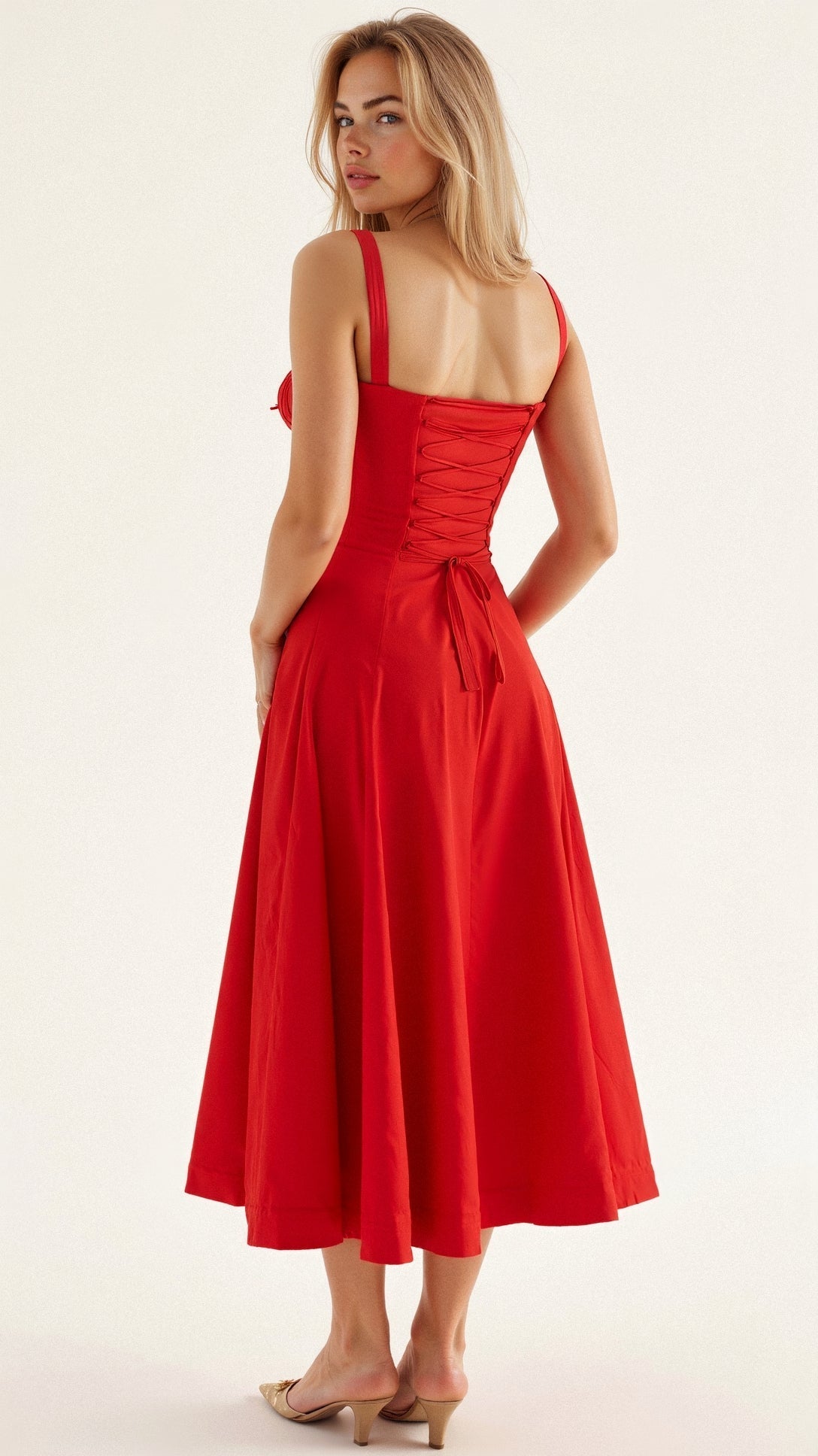 Robe Midi Corset Femme – Élégance Florale et Style Romantique pour Occasions Spéciales
