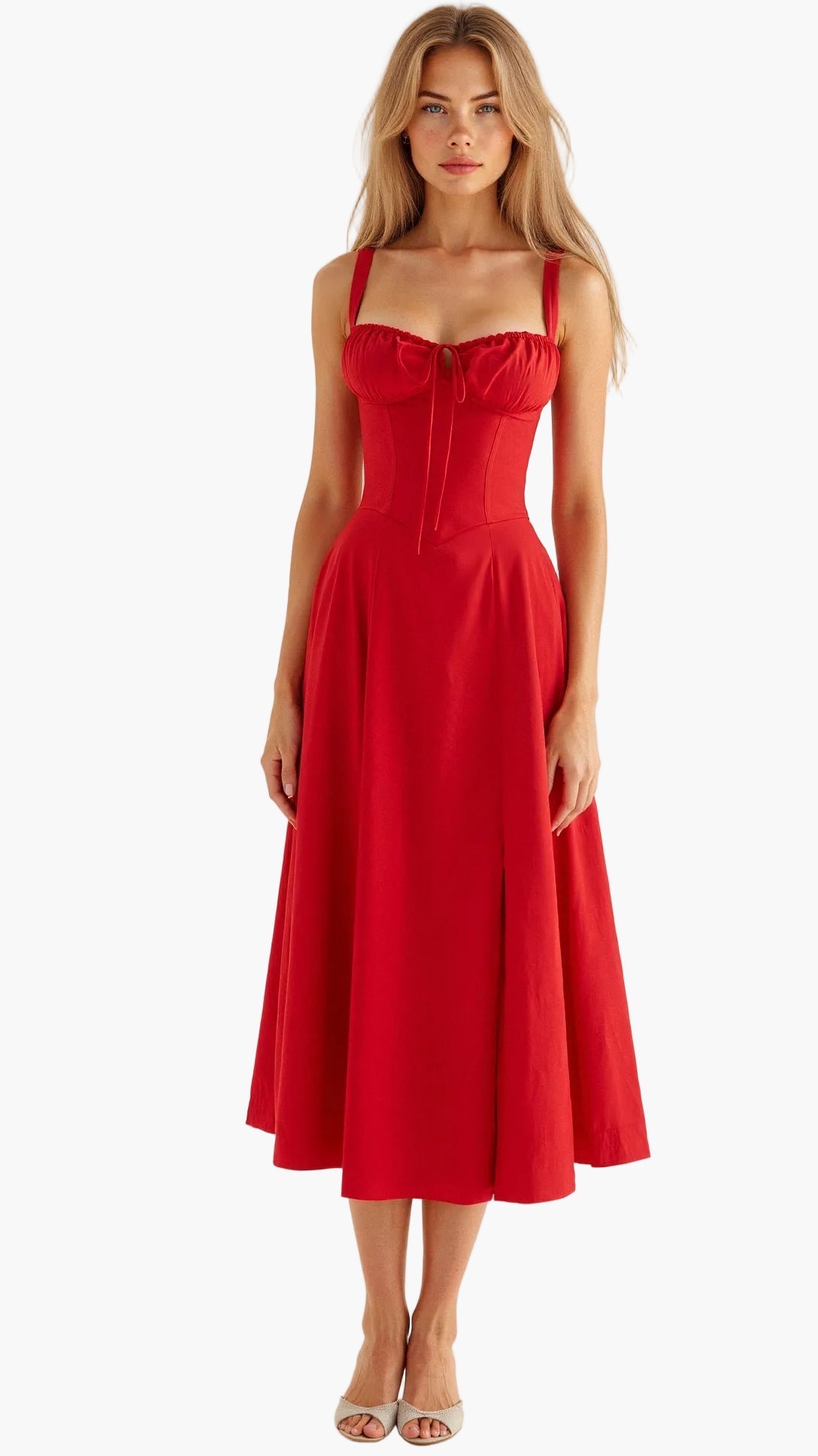 Robe Midi Corset Femme – Élégance Florale et Style Romantique pour Occasions Spéciales