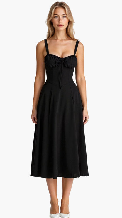 Robe Midi Corset Femme – Élégance Florale et Style Romantique pour Occasions Spéciales