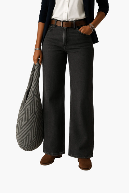 Vide høytlivsjeans for kvinner, avslappet urban stil