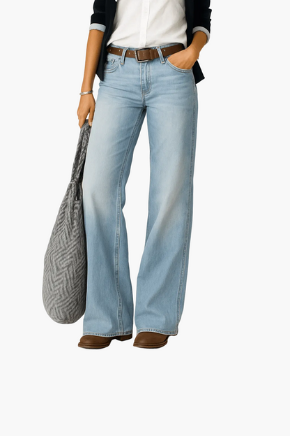 Vide høytlivsjeans for kvinner, avslappet urban stil
