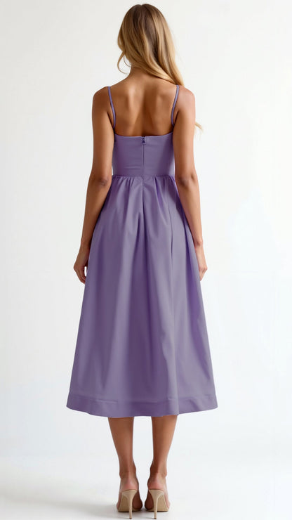 Robe midi fluide femme style élégant pour occasions spéciales ou été