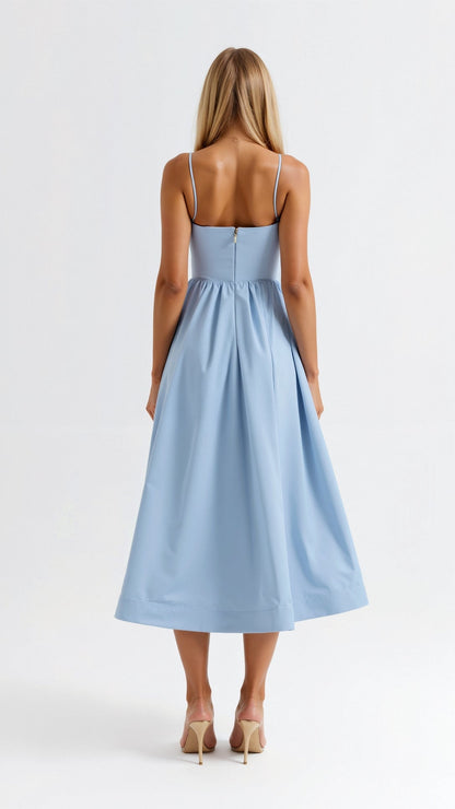 Robe midi fluide femme style élégant pour occasions spéciales ou été