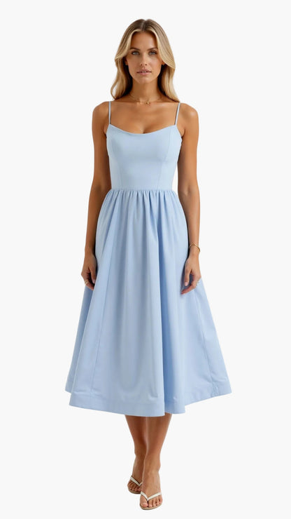 Robe midi fluide femme style élégant pour occasions spéciales ou été