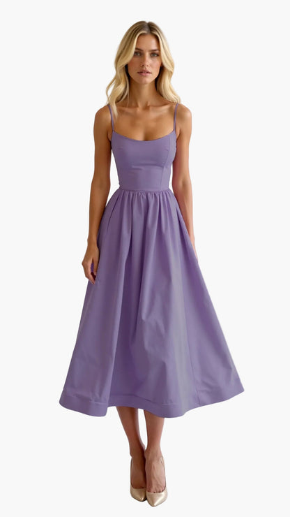 Robe midi fluide femme style élégant pour occasions spéciales ou été