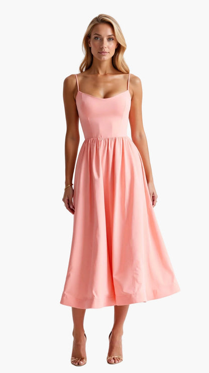 Robe midi fluide femme style élégant pour occasions spéciales ou été