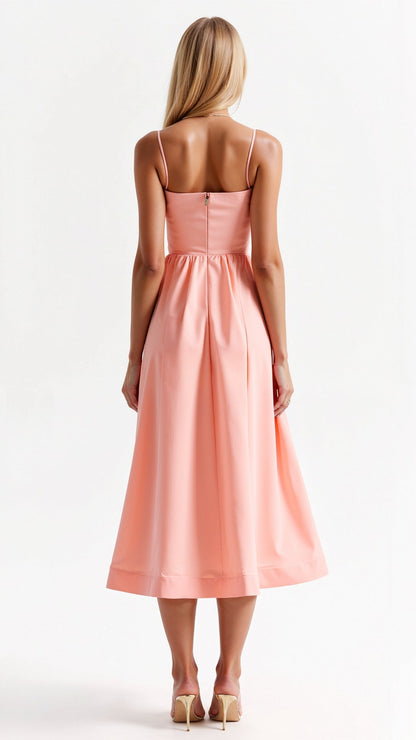 Robe midi fluide femme style élégant pour occasions spéciales ou été