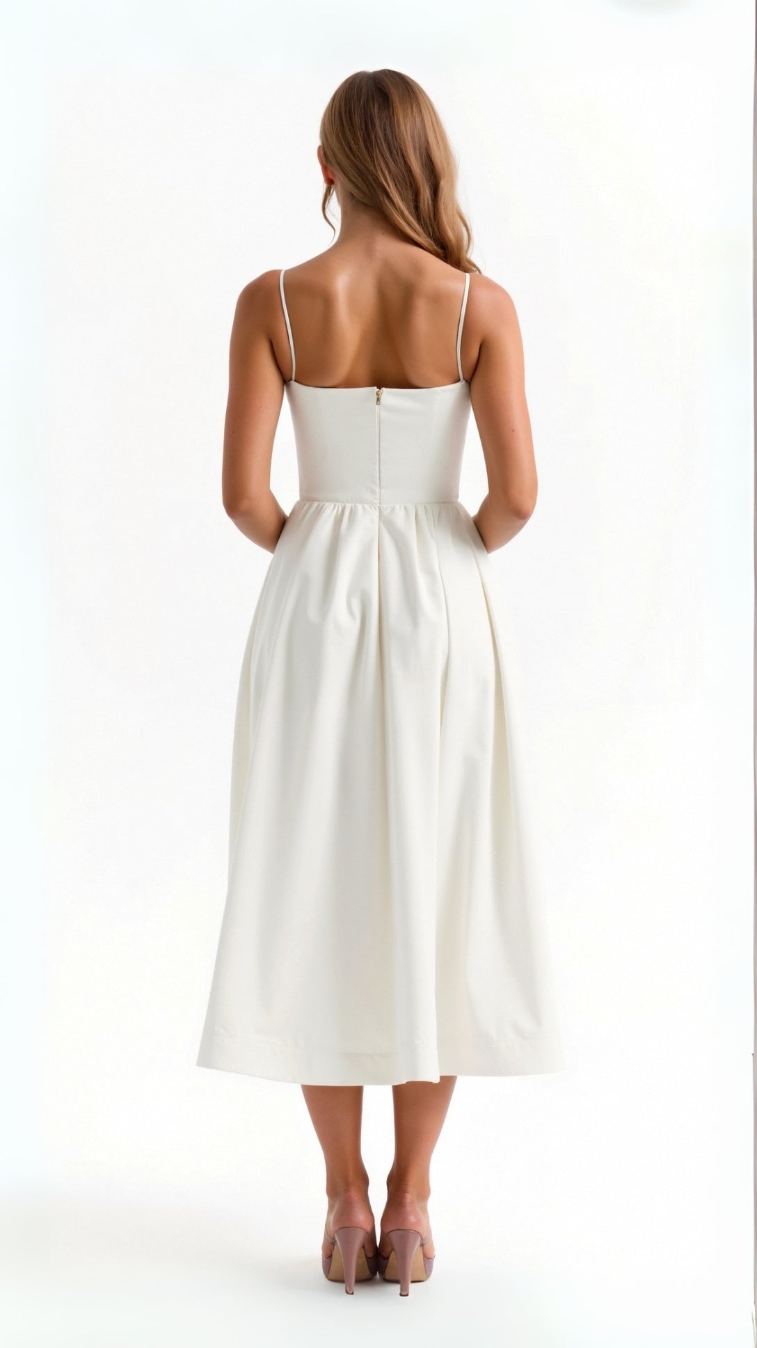 Robe midi fluide femme style élégant pour occasions spéciales ou été