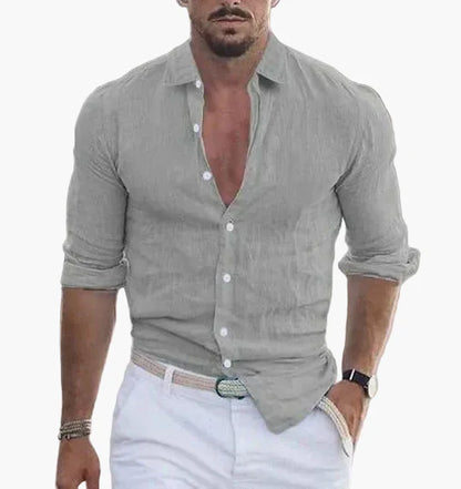 Camisa de Verano para Hombre Elegante y Casual – Mangas Largas, Estilo Moderno, Ideal para la Temporada Calurosa