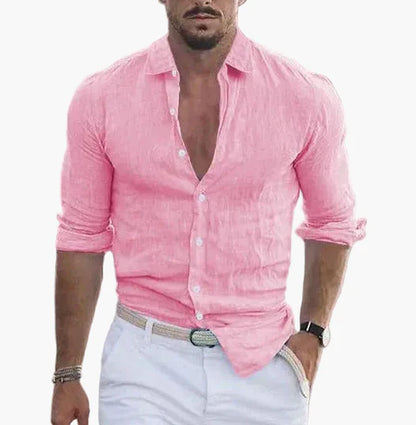 Camisa de Verano para Hombre Elegante y Casual – Mangas Largas, Estilo Moderno, Ideal para la Temporada Calurosa