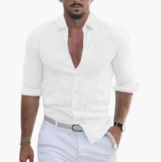 Camisa de Verano para Hombre Elegante y Casual – Mangas Largas, Estilo Moderno, Ideal para la Temporada Calurosa