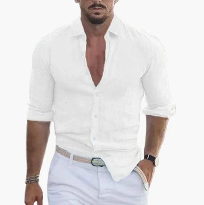 Camisa de Verano para Hombre Elegante y Casual – Mangas Largas, Estilo Moderno, Ideal para la Temporada Calurosa