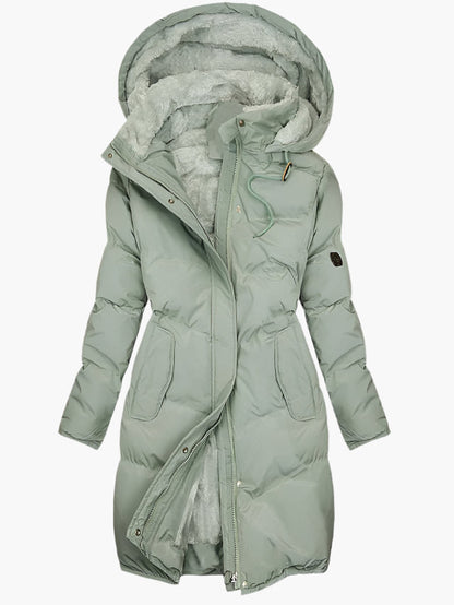 Abrigo de Invierno Largo con Capucha para Mujer Estilo Urbano Chic y Cómodo