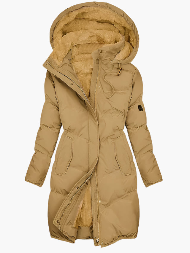 Abrigo de Invierno Largo con Capucha para Mujer Estilo Urbano Chic y Cómodo