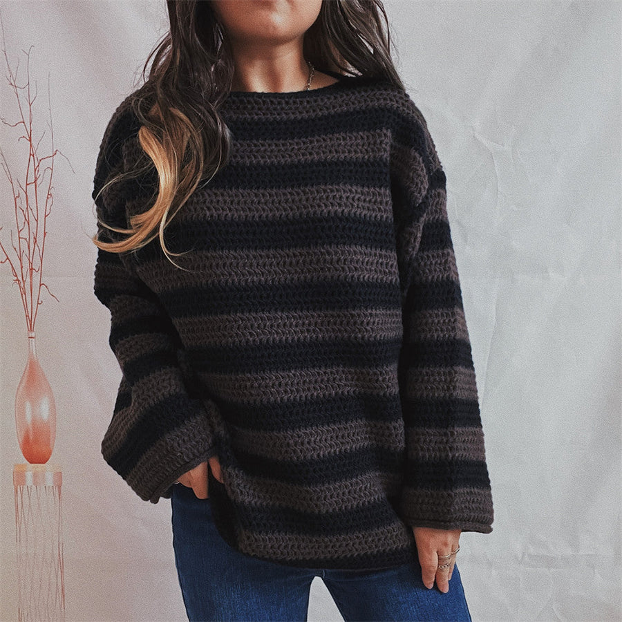 Women's Relaxed-Fit Striped Knit Sweater