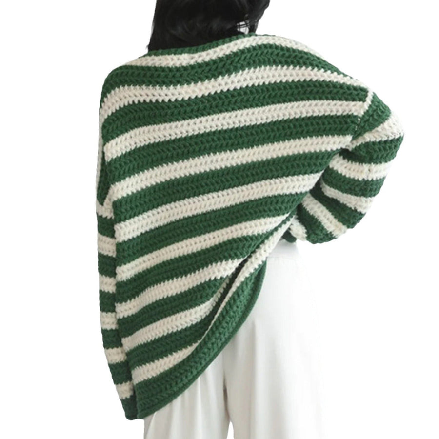 Women's Relaxed-Fit Striped Knit Sweater