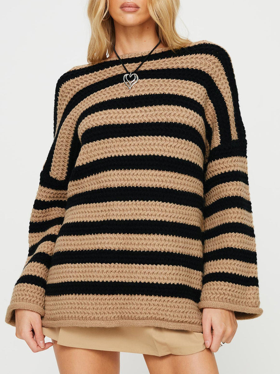 Women's Relaxed-Fit Striped Knit Sweater