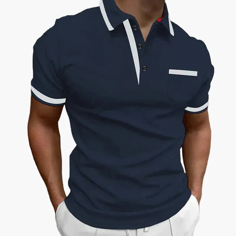 Polo til herre i urban chic stil med kontrasterende detaljer for en velstelt hverdagslook
