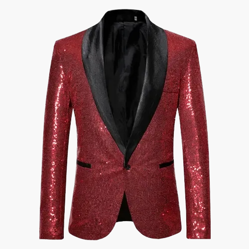 Chaqueta de noche elegante para hombre con lentejuelas para eventos y fiestas