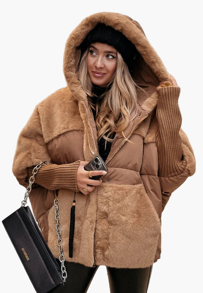Damen-Winterjacke im urban-chicen Steppstil mit Kapuze, ideal für kalte Tage