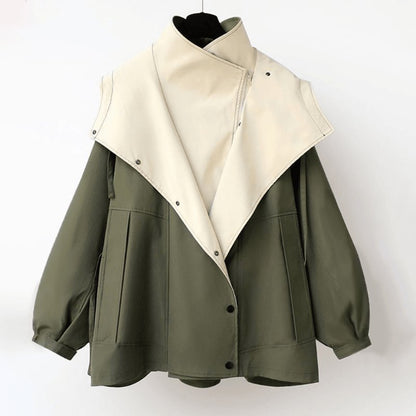 Chaqueta oversize cortavientos para mujer estilo urbano versátil