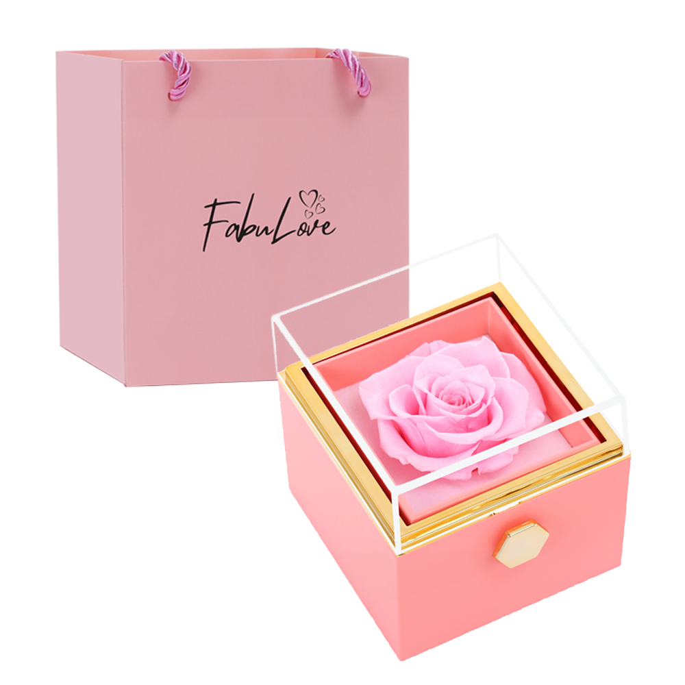 Brenda – Caja de Rosa Eterna con Collar Oculto para Mujer