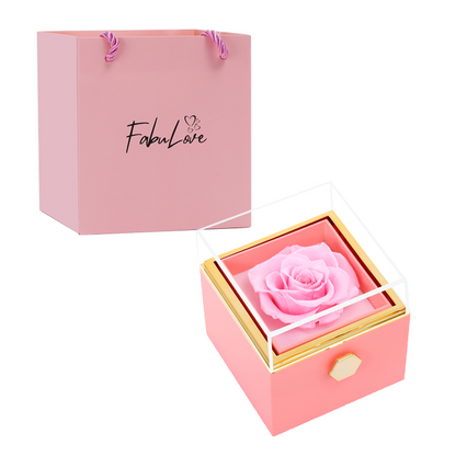 Brenda – Caja de Rosa Eterna con Collar Oculto para Mujer