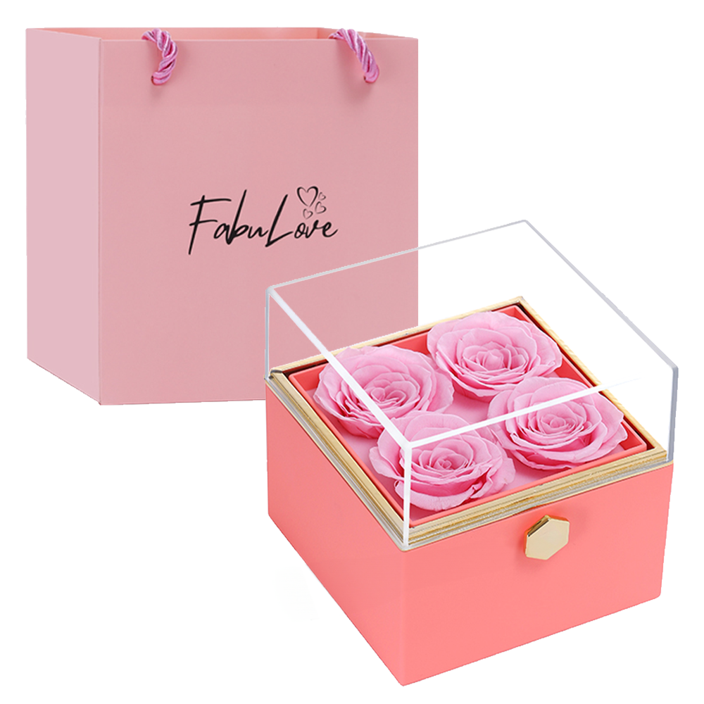 Brenda – Caja de Rosa Eterna con Collar Oculto para Mujer