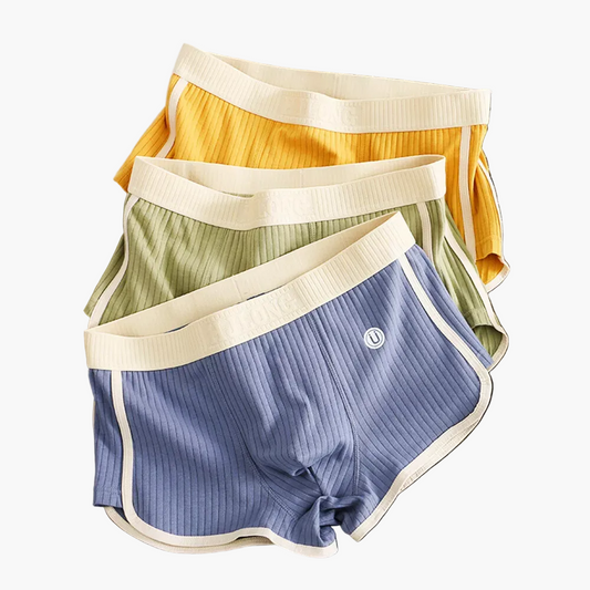 Lot de 3 boxers courts côtelés style rétro pour femme - Confort sport et quotidien