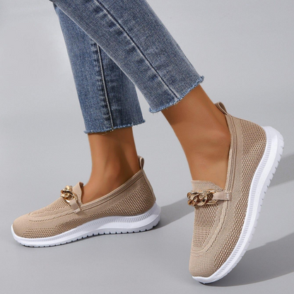 Mocassins sport femme à chaîne élégante pour confort quotidien et marche