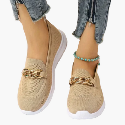Mocassins sport femme à chaîne élégante pour confort quotidien et marche
