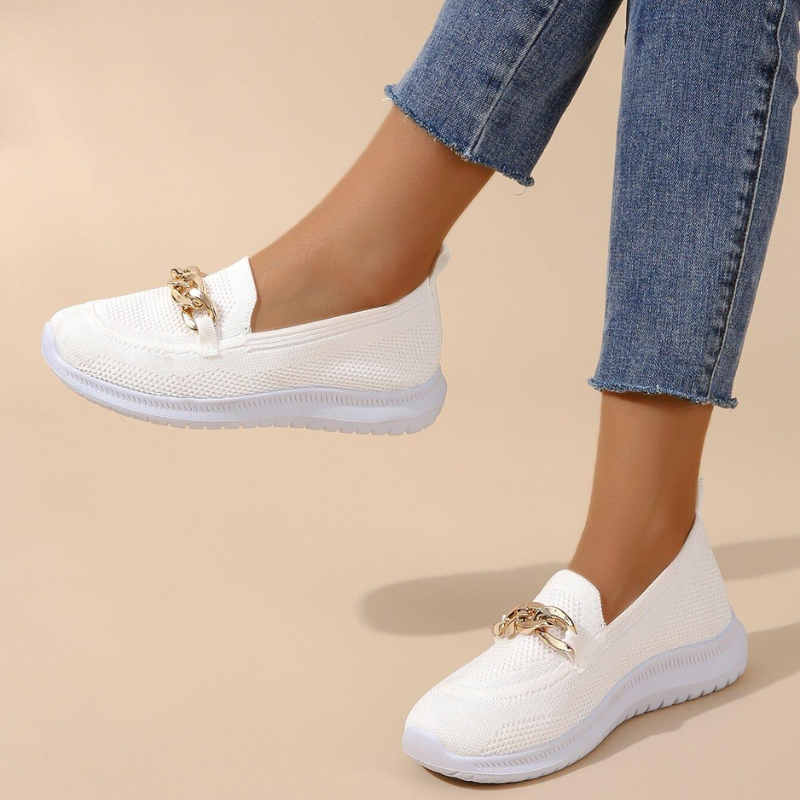 Mocassins sport femme à chaîne élégante pour confort quotidien et marche