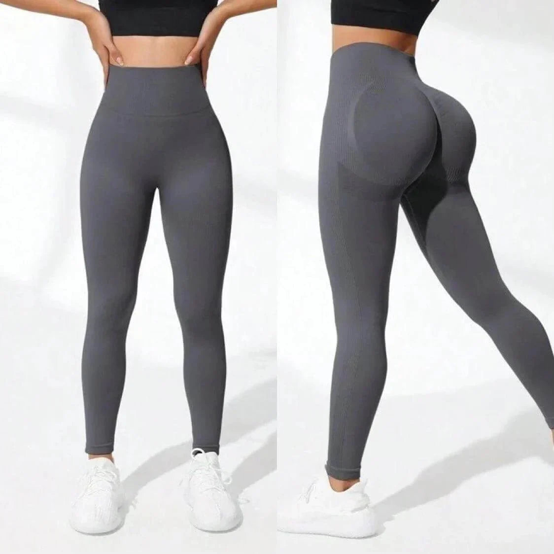 Legging push-up seamless taille haute femme, effet galbant, idéal fitness et yoga