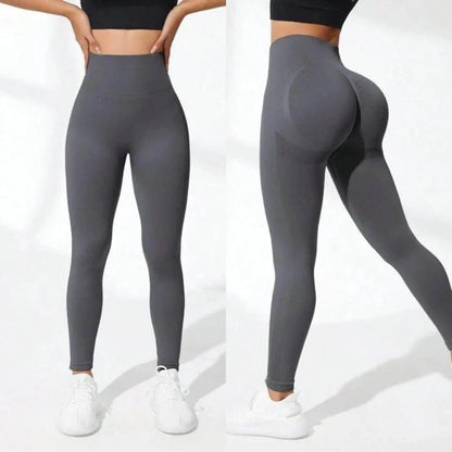 Legging push-up seamless taille haute femme, effet galbant, idéal fitness et yoga