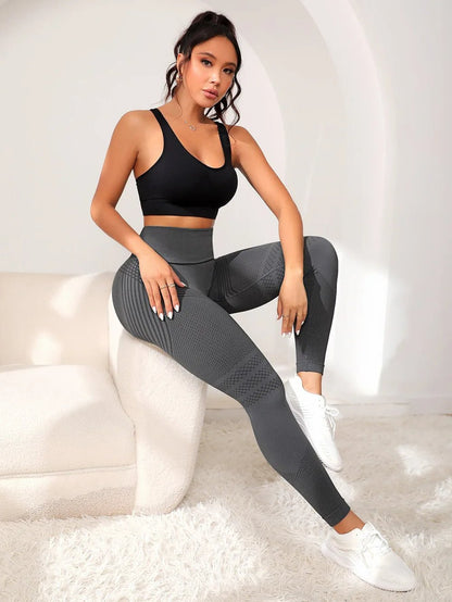 Legging femme seamless gainant anti-cellulite pour sport et fitness - compression sculptante