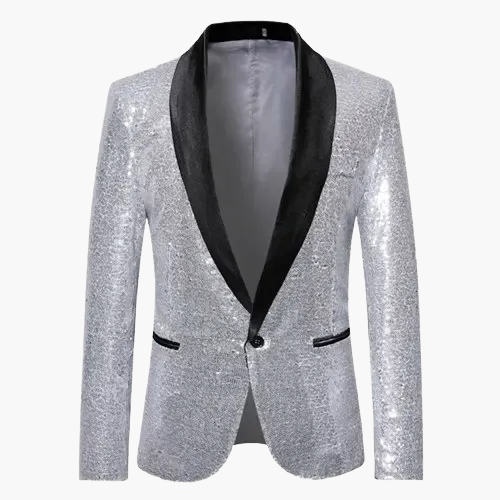 Chaqueta de noche elegante para hombre con lentejuelas para eventos y fiestas