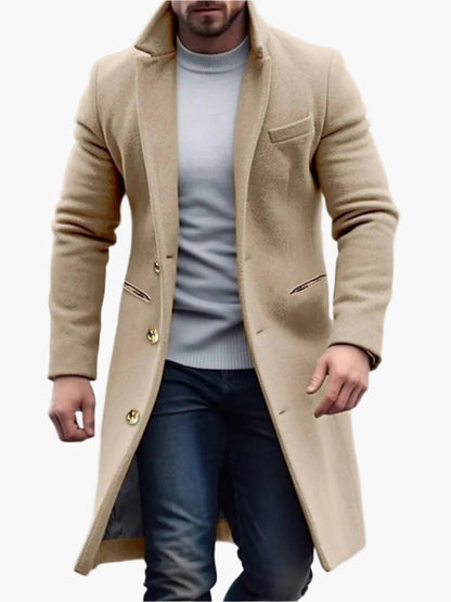 Cappotto lungo classico da uomo – Eleganza senza tempo e stile moderno – Ideale per autunno/inverno