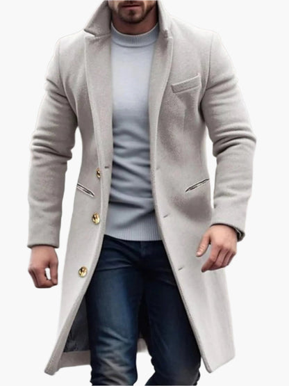 Cappotto lungo classico da uomo – Eleganza senza tempo e stile moderno – Ideale per autunno/inverno