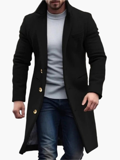 Cappotto lungo classico da uomo – Eleganza senza tempo e stile moderno – Ideale per autunno/inverno
