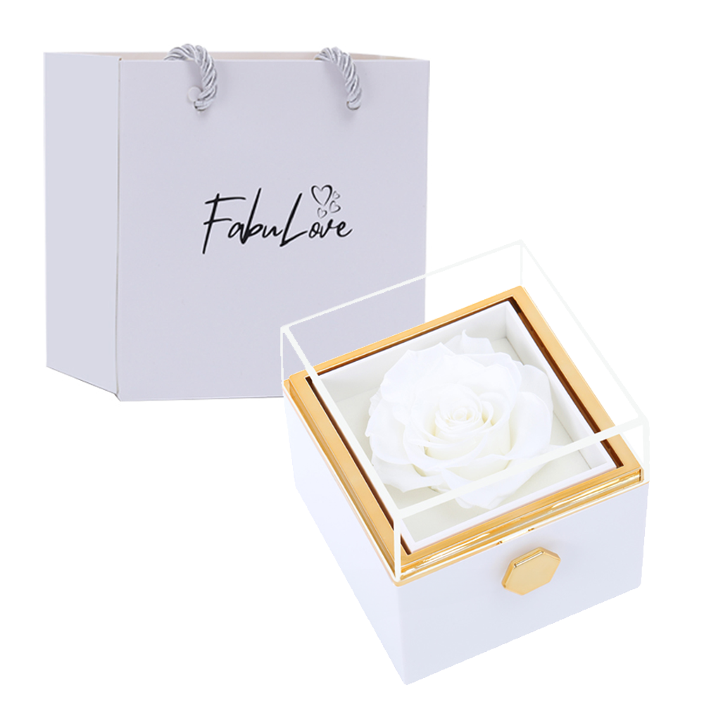 Brenda – Caja de Rosa Eterna con Collar Oculto para Mujer