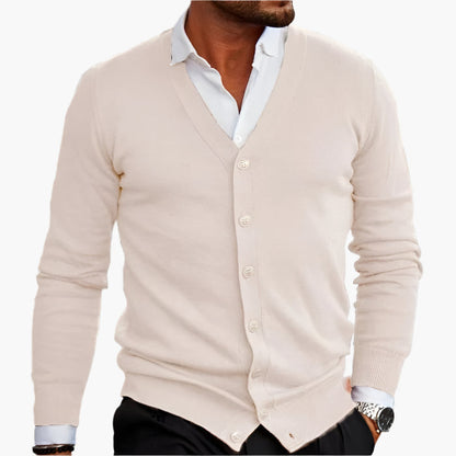 Herre Cardigan Elegant V-udskæring Business Casual Stil