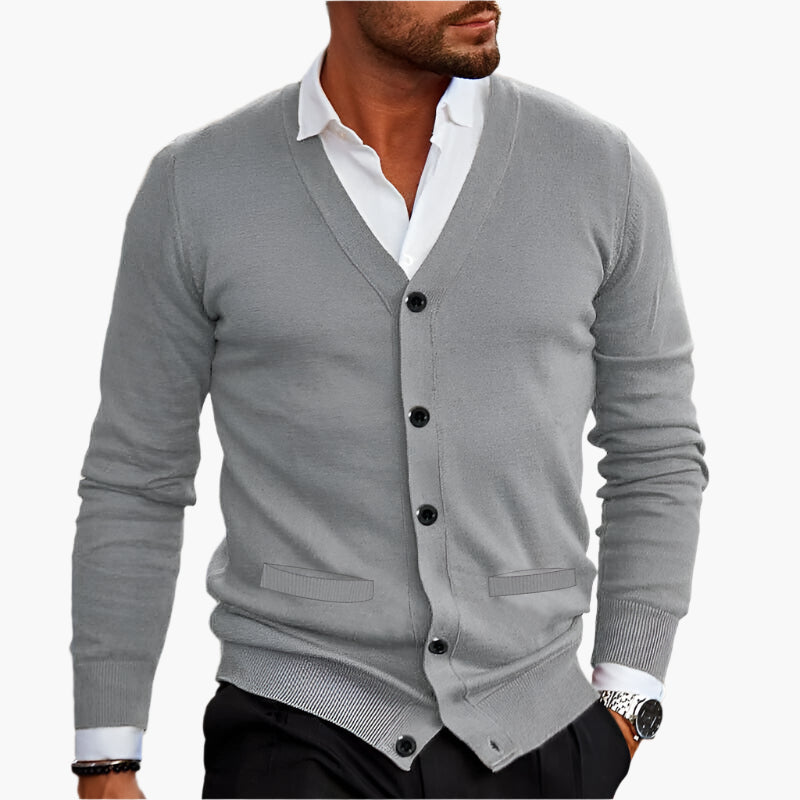 Herre Cardigan Elegant V-udskæring Business Casual Stil
